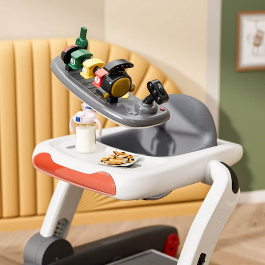 Bebe Star Baby Walker Train 3 in 1 with Music for 7+ Months Gray