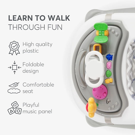 Kikka Boo Misty Baby Walker with Music for 6+ Months Gray