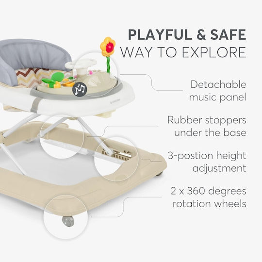 Kikka Boo Baby Walker with Music for 6+ Months Beige
