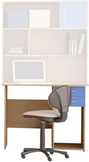 No 8 Kinderschreibtisch aus Melamin Oak-Light Blue 100x55x80cm