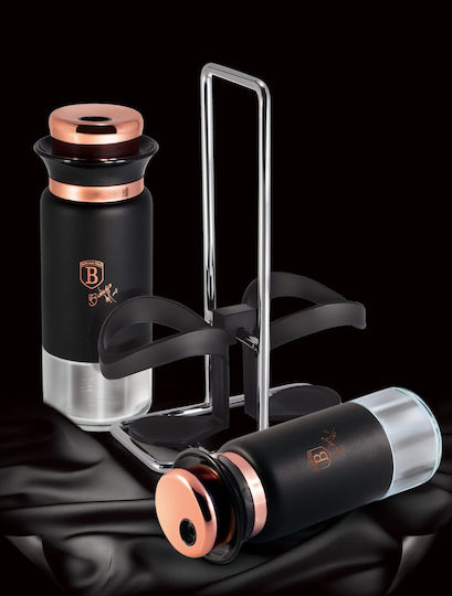 Berlinger Haus Black Rose Collection Σετ Αλατοπίπερο Μεταλλικό με Βάση 3τμχ