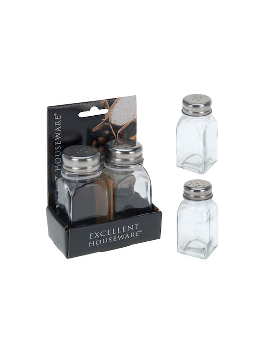 Excellent Houseware Σετ Αλατοπίπερο Γυάλινο 2τμχ