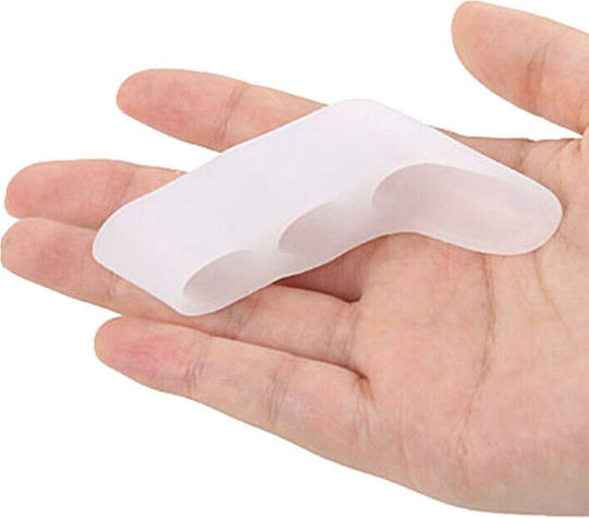 Set 2 Separatoare Degete Protecție Bunion Silicon Albe
