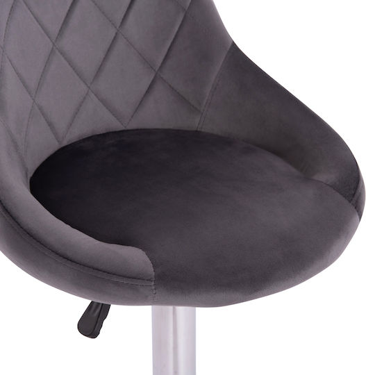 Scaune Bar Rose cu Spătar & Înălțime Reglabilă Grey Velvet 48x45x105-105buc
