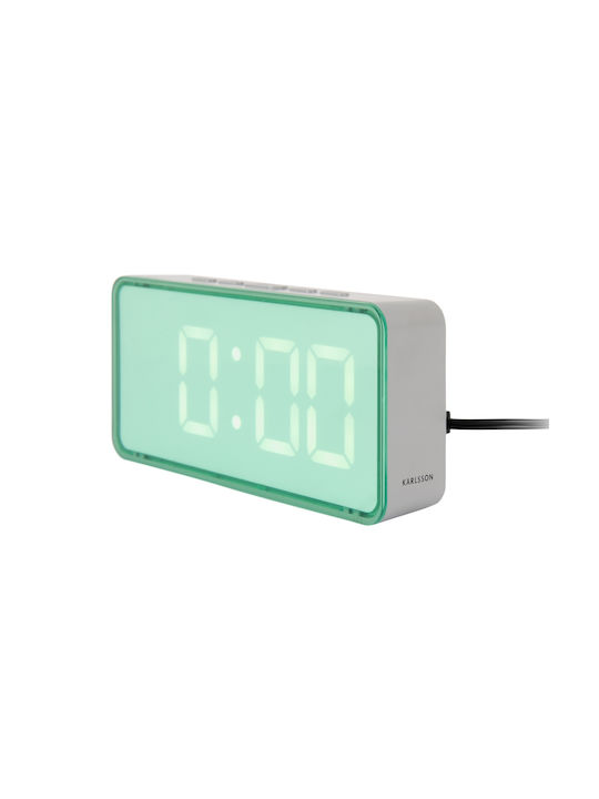 Karlsson Digital Tischuhr Wecker Dimmer Led Audaz – Misty Grüne Led Ka6040gr