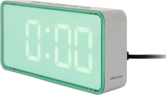 Karlsson Ψηφιακό Ρολόι Ξυπνητήρι Dimmer Led Audaz – Misty Green Led Ka6040gr
