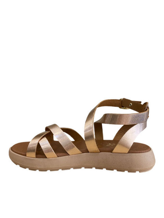Leather Women's Flat Sandals copper