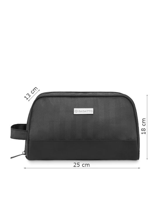 Neseser Cosmetic Negru Universal Multifuncțional Impermeabil Mâner Confortabil Ușor Spațios 18x25x13cm Zg840