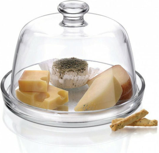 Borgonovo Τουρτιέρα Γυάλινη με Καπάκι Διάφανη 22x22x15.9εκ.