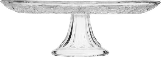 Atmosphera Corinne Cake Stand Glass with Stand White 29x29cm