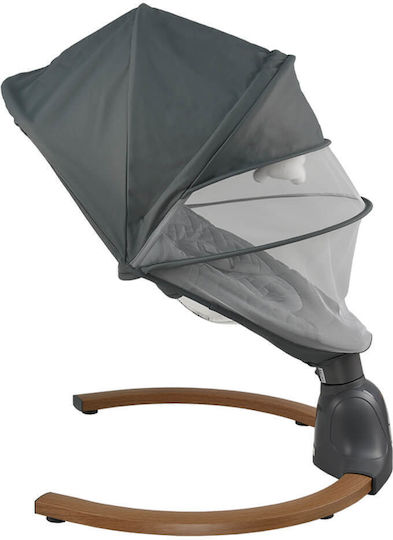 Bebe Stars Electric Baby Relax Swing Fluffy with Music and Vibration Smoked Grey for Child up to 9kg