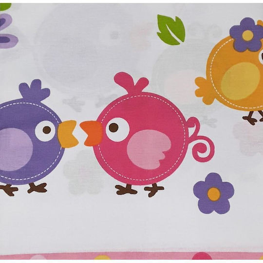 Beboulino Lovely Birds Ροζ 95x150εκ.