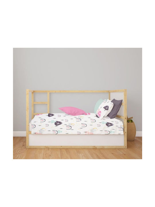 Dimcol Bebe Бебешки Чаршаф За Количка Памук с ластик Бял 70x140бр
