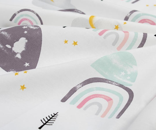 Dimcol Bebe Baby Sheet Crib Cotton Fitted White 70x140cm