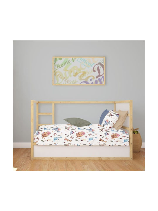 Dimcol Baby Sheets Set Crib Cotton White 120x160cm 3pcs