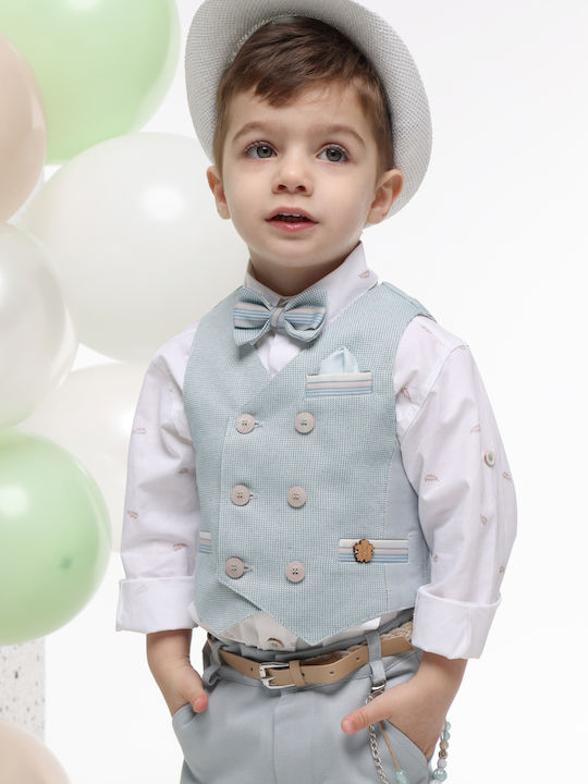 Mi Chiamo Boys Baptism Suit with Vest Green