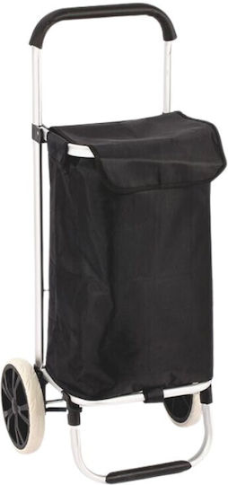 Stoff Einkaufswagen Klappbar Schwarz 43x34x97cm Stoff Einkaufswagen Klappbar Schwarz 43x34x97cm