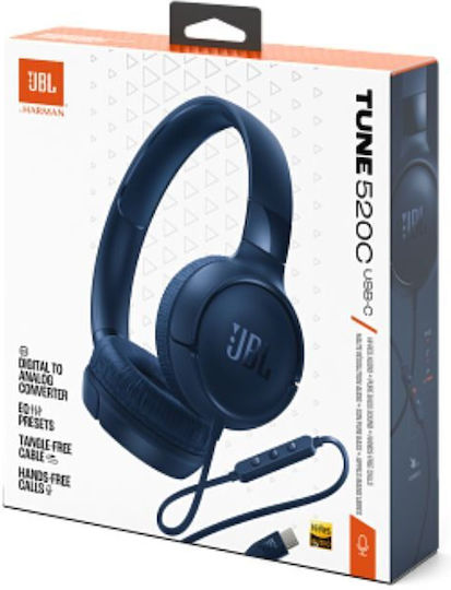 JBL Tune 520C Wired On Ear Headphones Blue