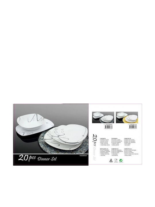 Karvounis White Porcelain Dinnerware Set 20pcs