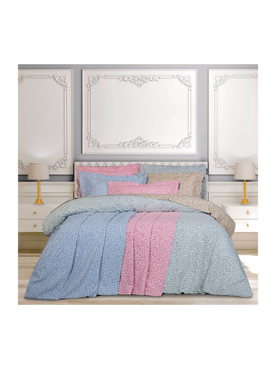 Greenwich Polo Club Чаршаф King Size 260x280см. Loft Leopard Бебешко синьо