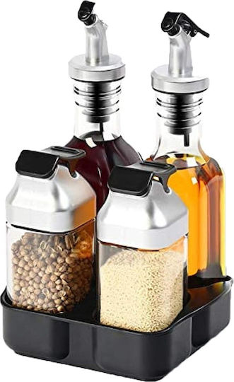 Factory Glass Tabletop Spice Rack with Stand Transparent 2pcs