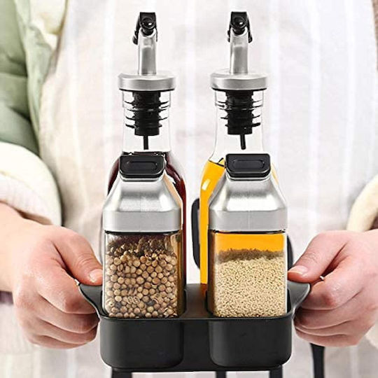Factory Glass Tabletop Spice Rack with Stand Transparent 2pcs
