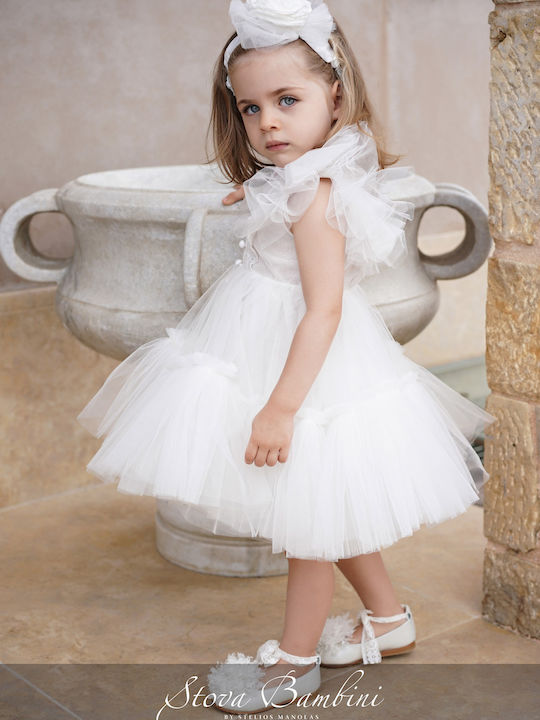 Stova Bambini Weiß Taufkleid aus Tüll