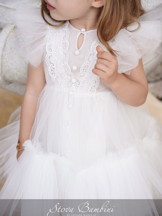 Stova Bambini Weiß Taufkleid aus Tüll
