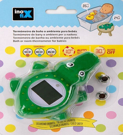 Inofix Digital Bade-Thermometer Crocodile 10°C bis 50°C Grün