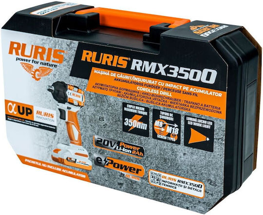 Ruris 35000RMX25B Παλμικό Κατσαβίδι Μπαταρίας Brushless 20V