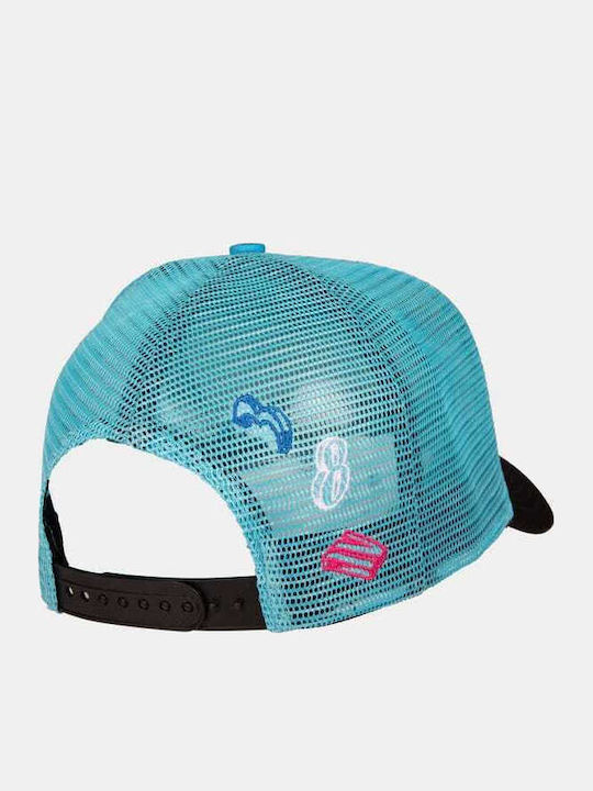 Santa Cruz Grabke Clock Dot Meshback Black Pacific Blue Sca-cap-0542 Black One Size