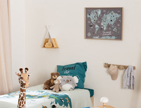 Kids Shelf Teepee Wall Mount White 30x10x39cm