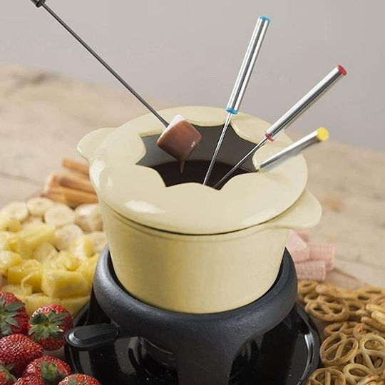 Kitchen Craft MasterClass Σκεύος για Φοντύ με Ρεσώ από Μαντέμι 6 Ατόμων Μπεζ 17x17x21εκ.