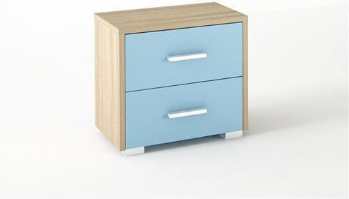 No.7 Kinder Nachttisch Hölzernes Oak-Blau 50x34x48cm