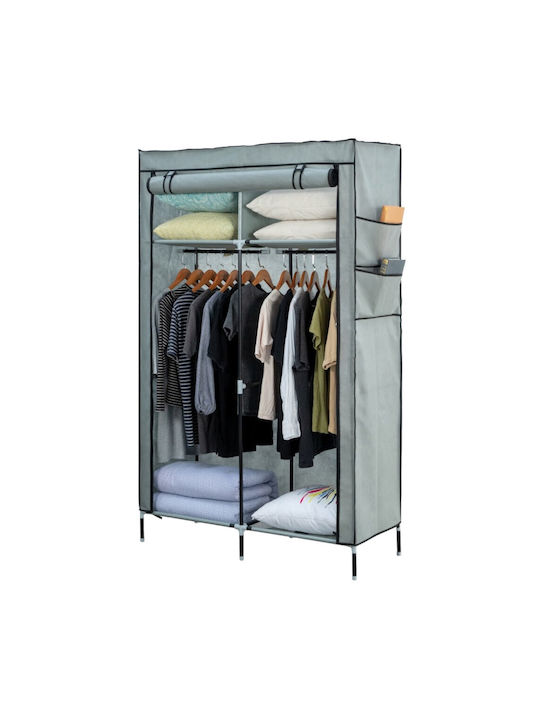 Herzberg Gray Fabric Wardrobe with Selves & Zipper 108x45x170cm Herzberg Gray Fabric Wardrobe with Selves & Zipper 108x45x170cm