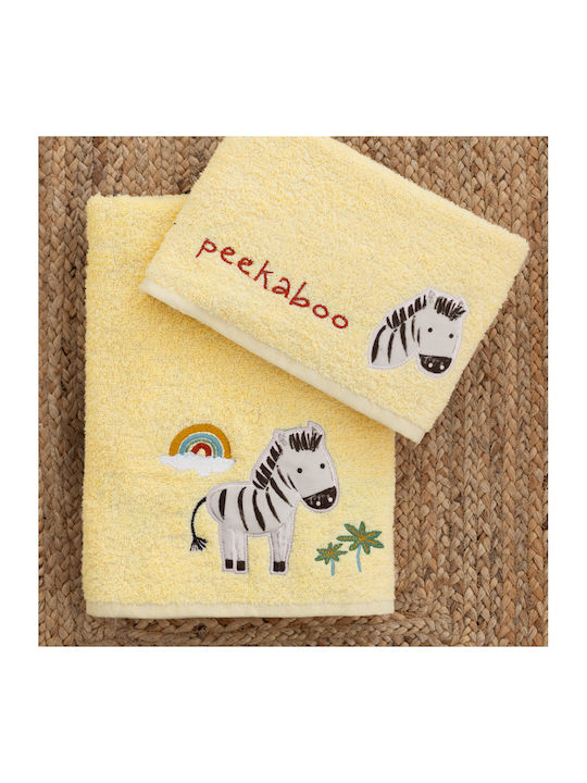 Palamaiki Σετ Βρεφικές Πετσέτες 2τμχ Kaboo Yellow Βάρους 380gr/m²