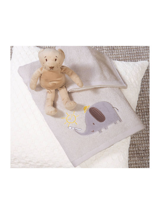 Nef-Nef Homeware Σετ Βρεφικές Πετσέτες 2τμχ Happy Days Εκρου Βάρους 420gr/m²
