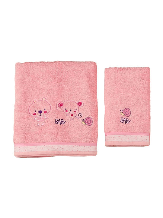 O Kosmos tou Morou Set Babyhandtücher 2 Stück Rosa