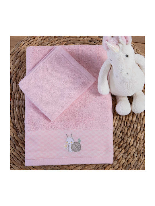 Nef-Nef Homeware Σετ Βρεφικές Πετσέτες 2τμχ Cute Snail Cute Snail Βάρους 420gr/m²