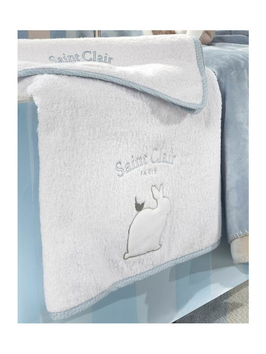 Baby Towels Lapin Set of 2 Blue Saint Clair Set of Towels 65x120cm 100% Cotton