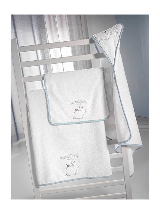 Baby Towels Lapin Set of 2 Blue Saint Clair Set of Towels 65x120cm 100% Cotton