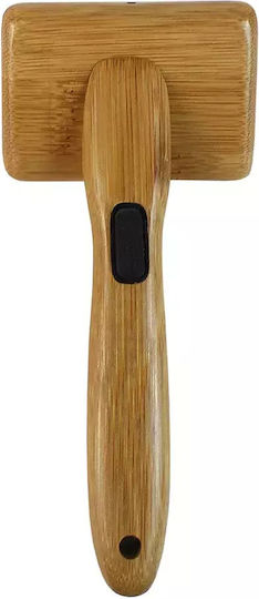 Bamboo Groom Brush Medium for Long-Haired Dogs for Coat Grooming Gray