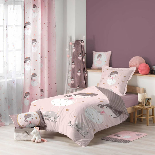 Flamingo Kinder Vorhang Petite Princesse mit Haken Rosa 140x260cm