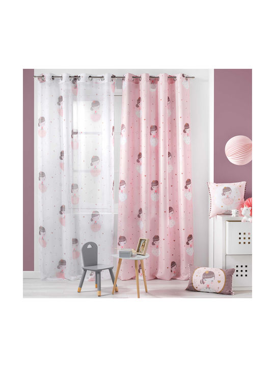Flamingo Kids Grommet Top Curtain Petite Princesse Pink 140x260cm