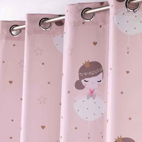 Flamingo Kinder Vorhang Petite Princesse mit Haken Rosa 140x260cm