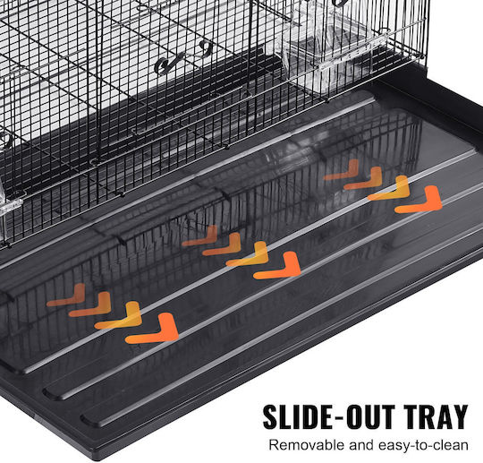 King Kong Cages Bird Cage Parrot Budgie Long1 Rectangular 60x42x41cm. Black