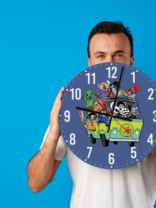 Koupakoupa Kinder Wanduhr Stitch Halloween Hölzernes 30εκ.