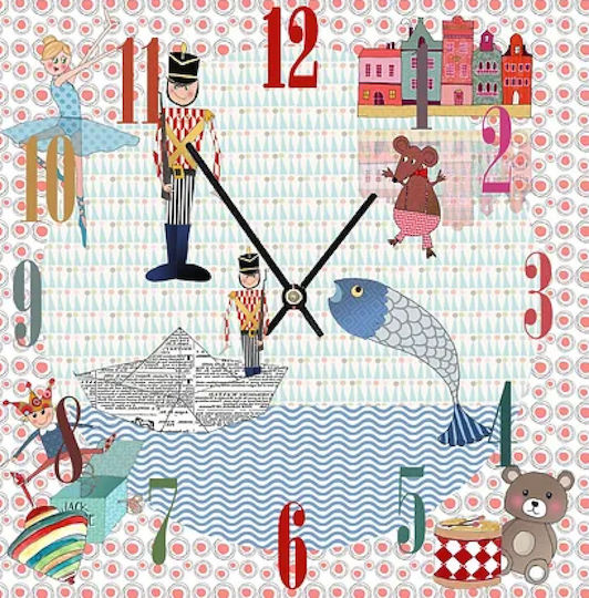 Colourbox Kids Παιδικό Ρολόι Τοίχου Ξύλινο 31εκ.