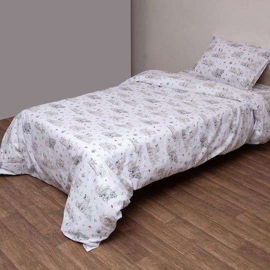 Viopros Πάπλωμα Κούνιας Λευκό Λευκό 120x160cm