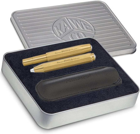 Kaweco Brass Pen-store Set 1 Πένα Στυλό Θήκη B Broad